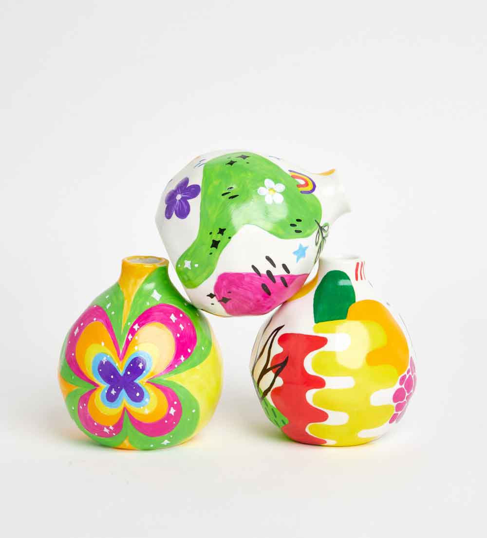 Kunvos™ Paint-a-Vase Kit (Set of 2) – Design Your Own Aesthetic Home Decor Ceramic Vases
