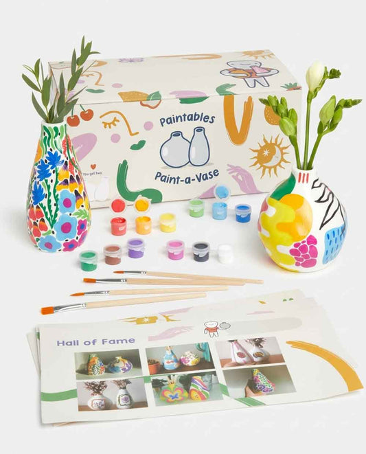 Kunvos™ Paint-a-Vase Kit (Set of 2) – Design Your Own Aesthetic Home Decor Ceramic Vases