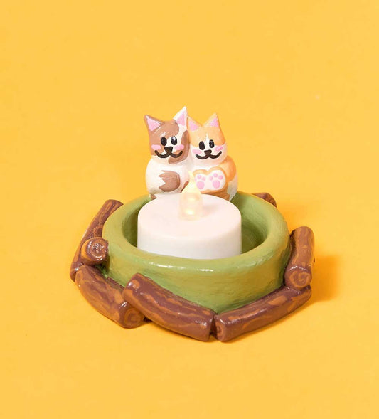 Kunvos™ Campfire Kittens Tealight Kit – Sculpt the Coziest Clay Cat Candle Holder at Home