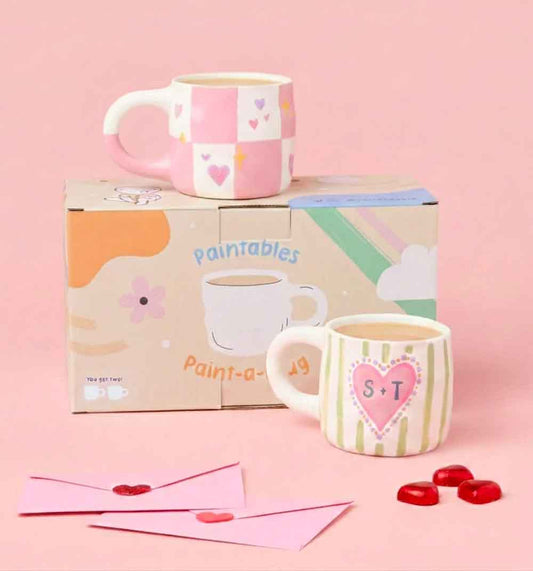 Kunvos™ Paint-a-Mug Kit (Set of 2) – The Ultimate At-Home Pottery Painting Experience