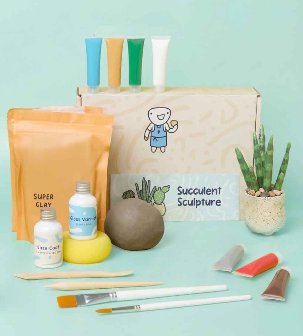 Kunvos™ Succulent Sculpture Pottery Kit – Sculpt Faux Houseplants That Never Die!