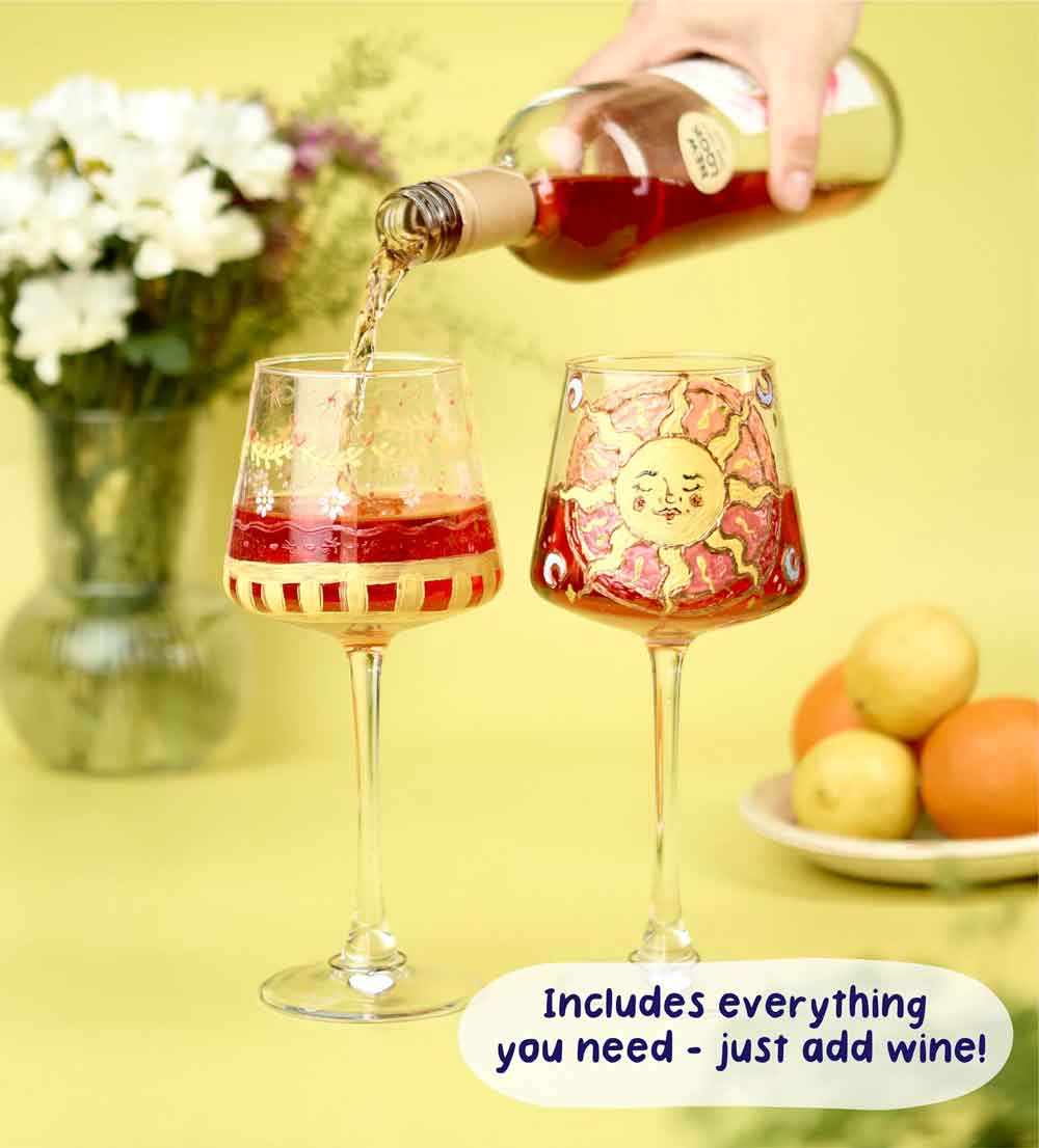 Kunvos™ Paint-a-Wine Glass Kit (Set of 2) – The Ultimate At-Home Sip & Paint Experience
