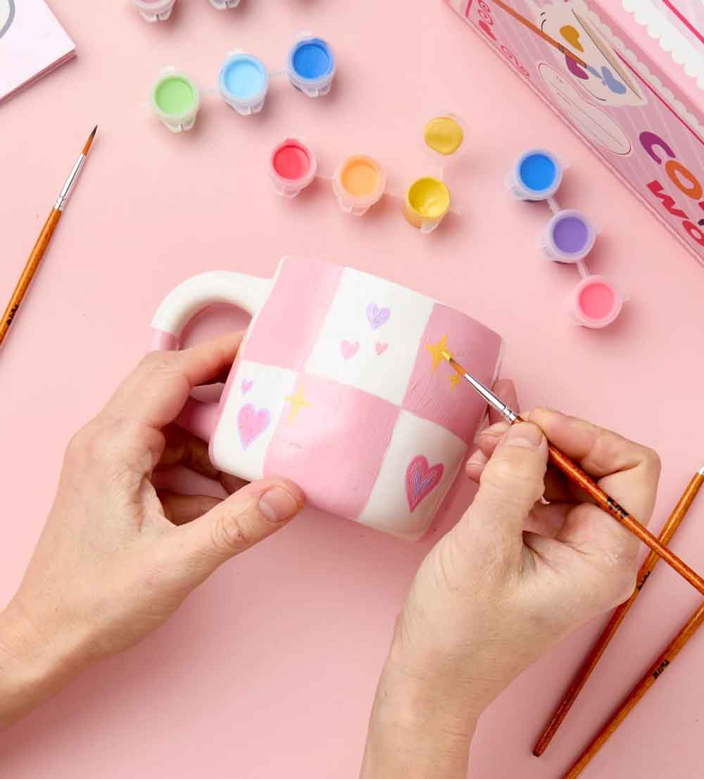 Kunvos™ Paint-a-Mug Kit (Set of 2) – The Ultimate At-Home Pottery Painting Experience