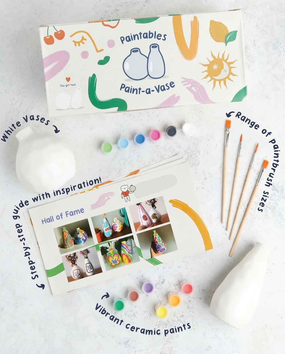 Kunvos™ Paint-a-Vase Kit (Set of 2) – Design Your Own Aesthetic Home Decor Ceramic Vases