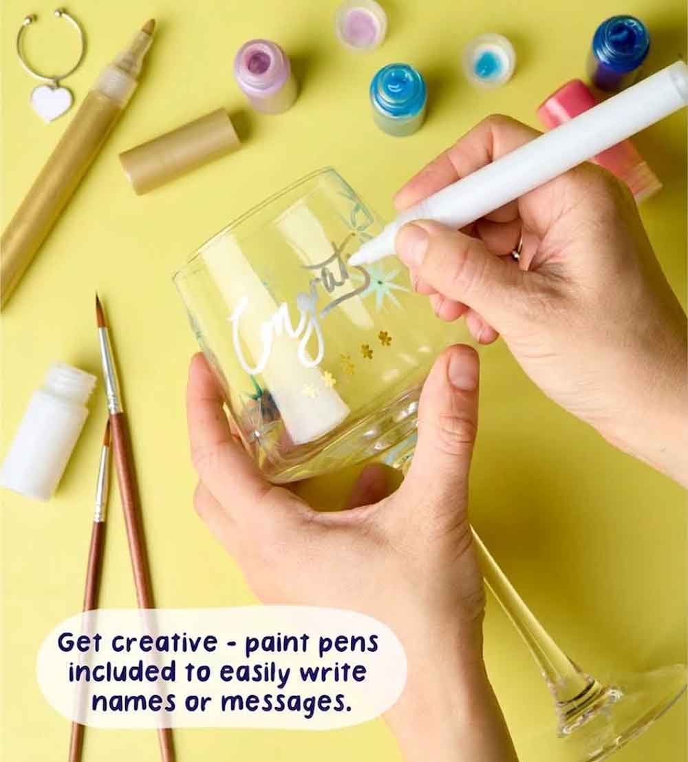 Kunvos™ Paint-a-Wine Glass Kit (Set of 2) – The Ultimate At-Home Sip & Paint Experience