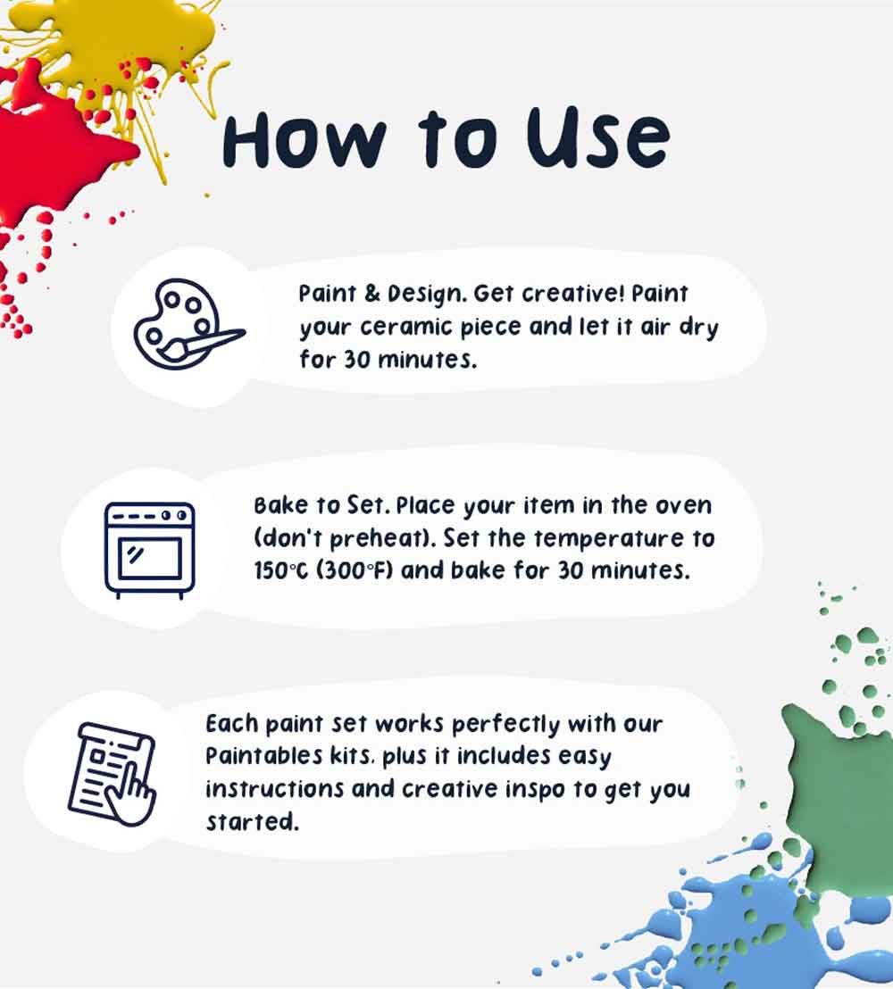 Kunvos™ 12-Color Oven-Cure Ceramic Paints – Turn Any Plain Mug or Plate into Dishwasher-Safe Art!