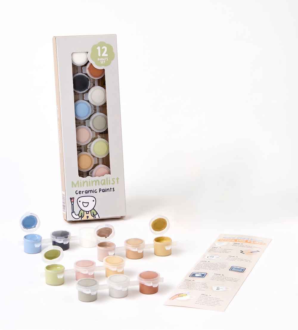 Kunvos™ 12-Color Oven-Cure Ceramic Paints – Turn Any Plain Mug or Plate into Dishwasher-Safe Art!