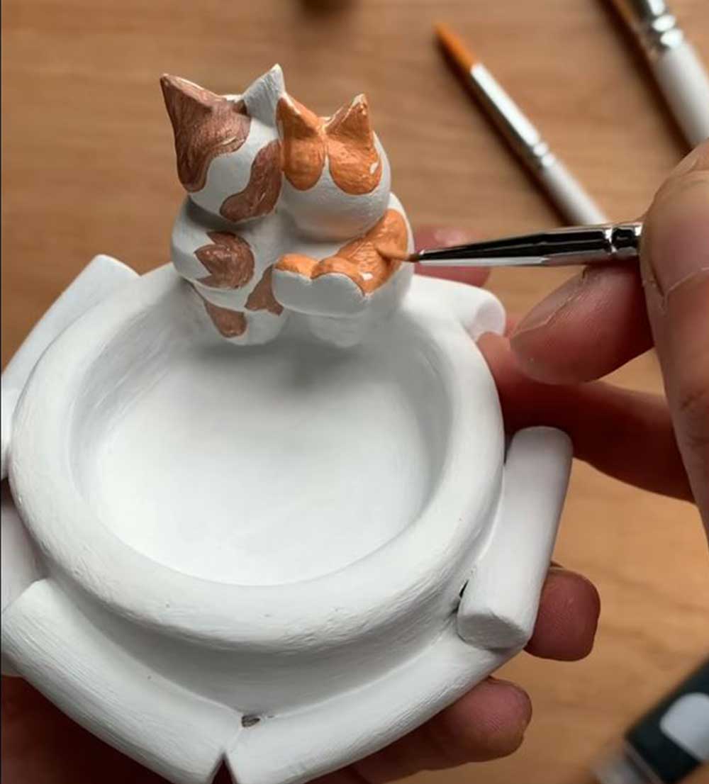 Kunvos™ Campfire Kittens Tealight Kit – Sculpt the Coziest Clay Cat Candle Holder at Home