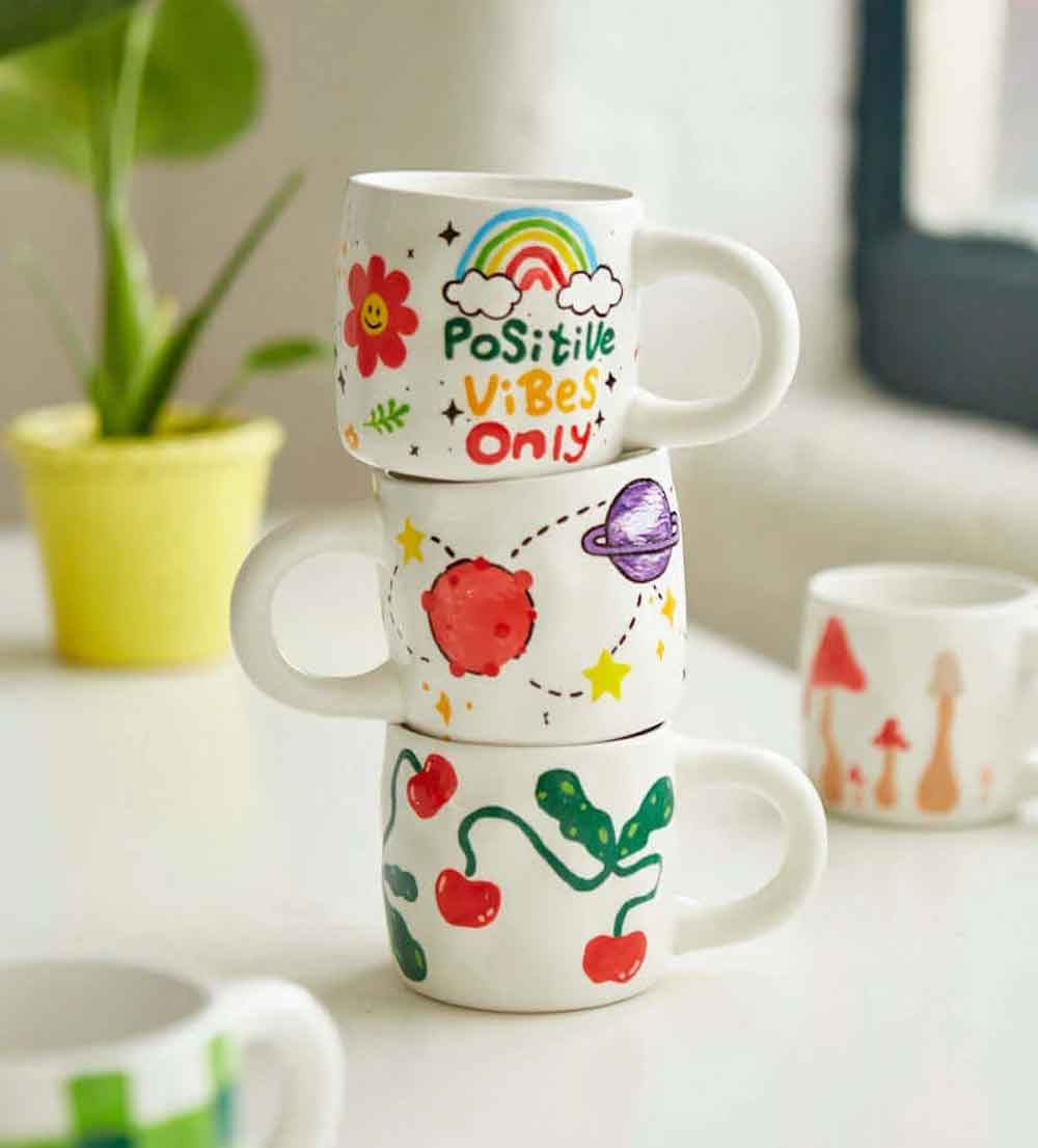 Kunvos™ Paint-a-Mug Kit (Set of 2) – The Ultimate At-Home Pottery Painting Experience