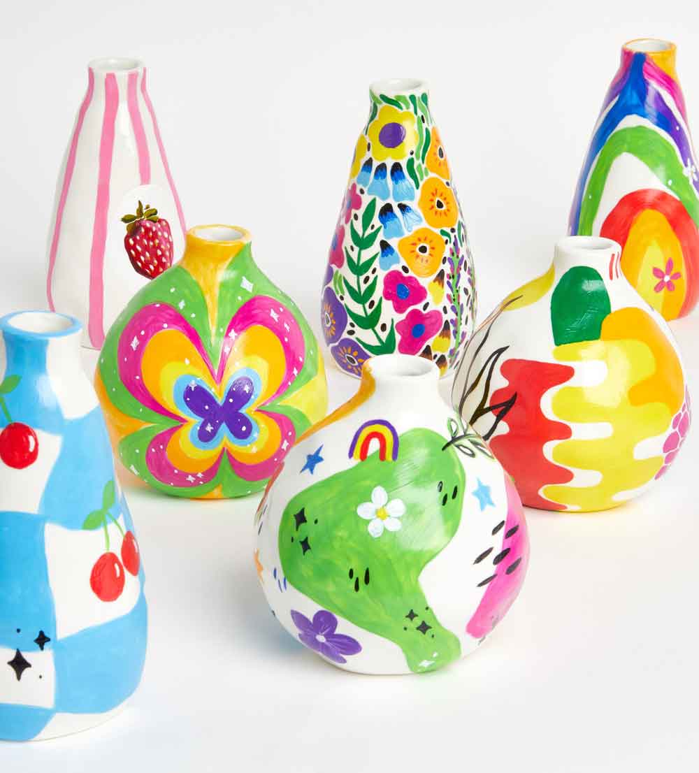 Kunvos™ Paint-a-Vase Kit (Set of 2) – Design Your Own Aesthetic Home Decor Ceramic Vases