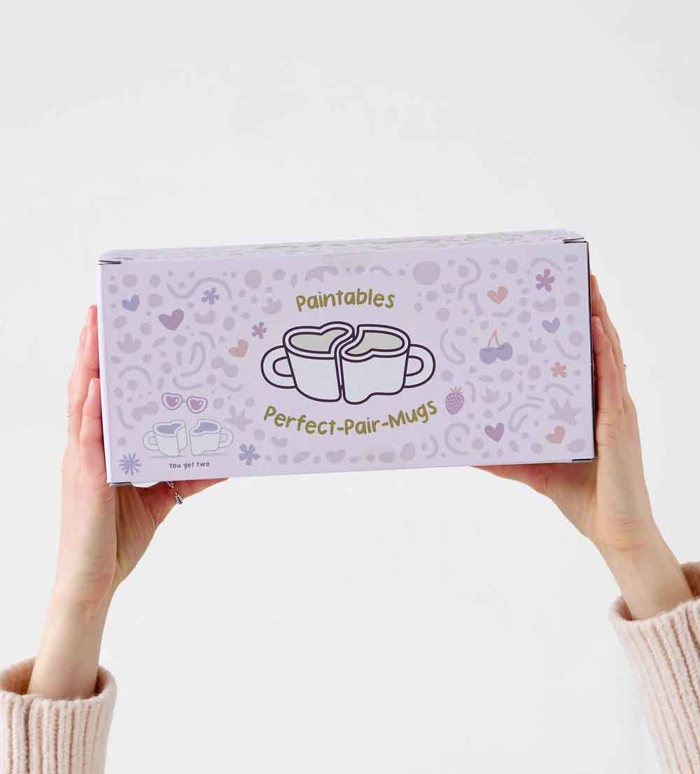 Kunvos™ Perfect-Pair Mugs Kit – Paint Your Own Interlocking Heart Ceramic Cups