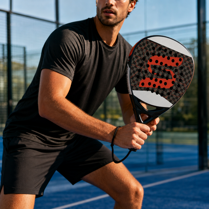 Attack 38mm 12K Carbon Fiber Padel Racket - Black Red – product gallery