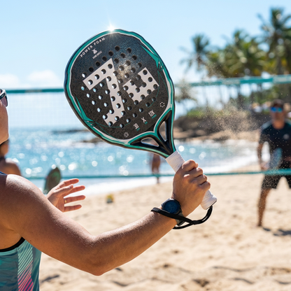 Attack 38mm 12K Carbon Fiber Padel Racket - Black Teal – padel lifestyle