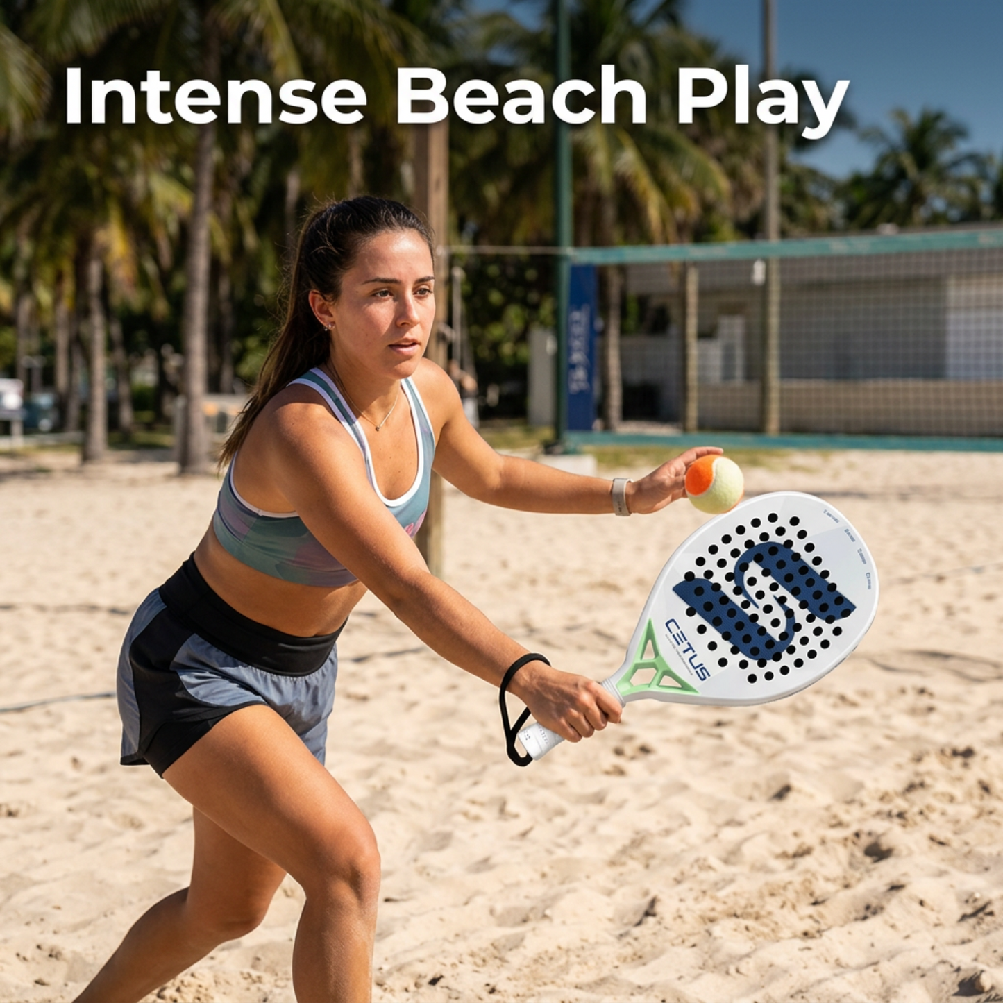 Attack 38mm Carbon Fiber Padel Racket - White Navy – product gallery