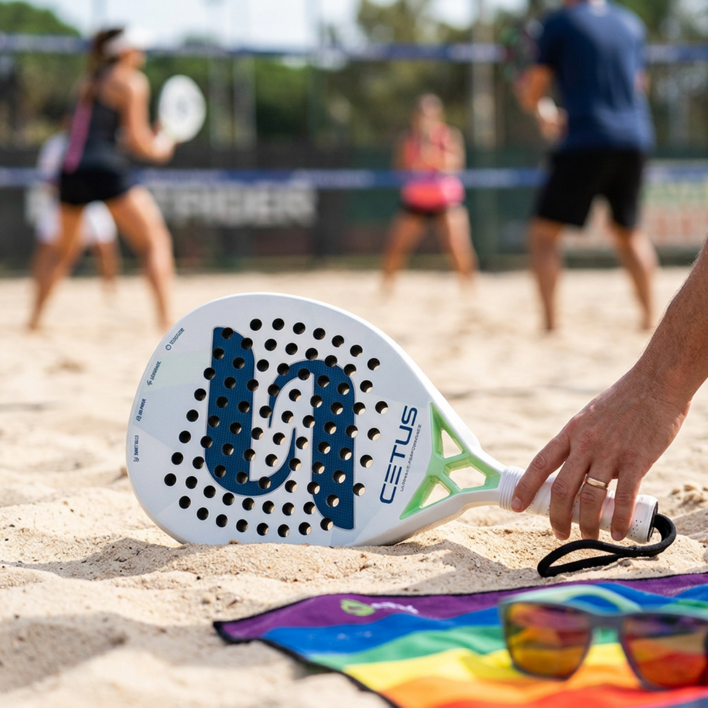 Attack 38mm Carbon Fiber Padel Racket - White Navy – padel lifestyle