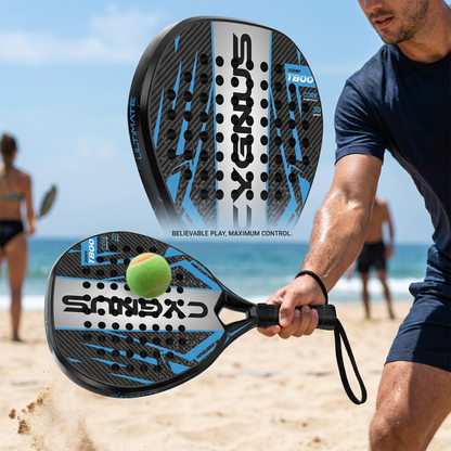 Attack 38mm T600 Carbon Fiber Padel Racket - Black Blue – product gallery
