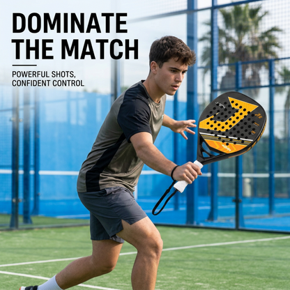 Attack 40mm 3K Carbon Fiber Padel Racket - Black Yellow – on-court play