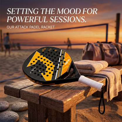 Attack 40mm 3K Carbon Fiber Padel Racket - Black Yellow – padel lifestyle
