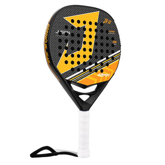 Attack 40mm 3K Carbon Fiber Padel Racket - Black Yellow – main product view