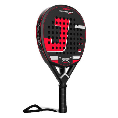 Balanced 38mm Carbon Fiber Padel Racket - Black Red – main product view