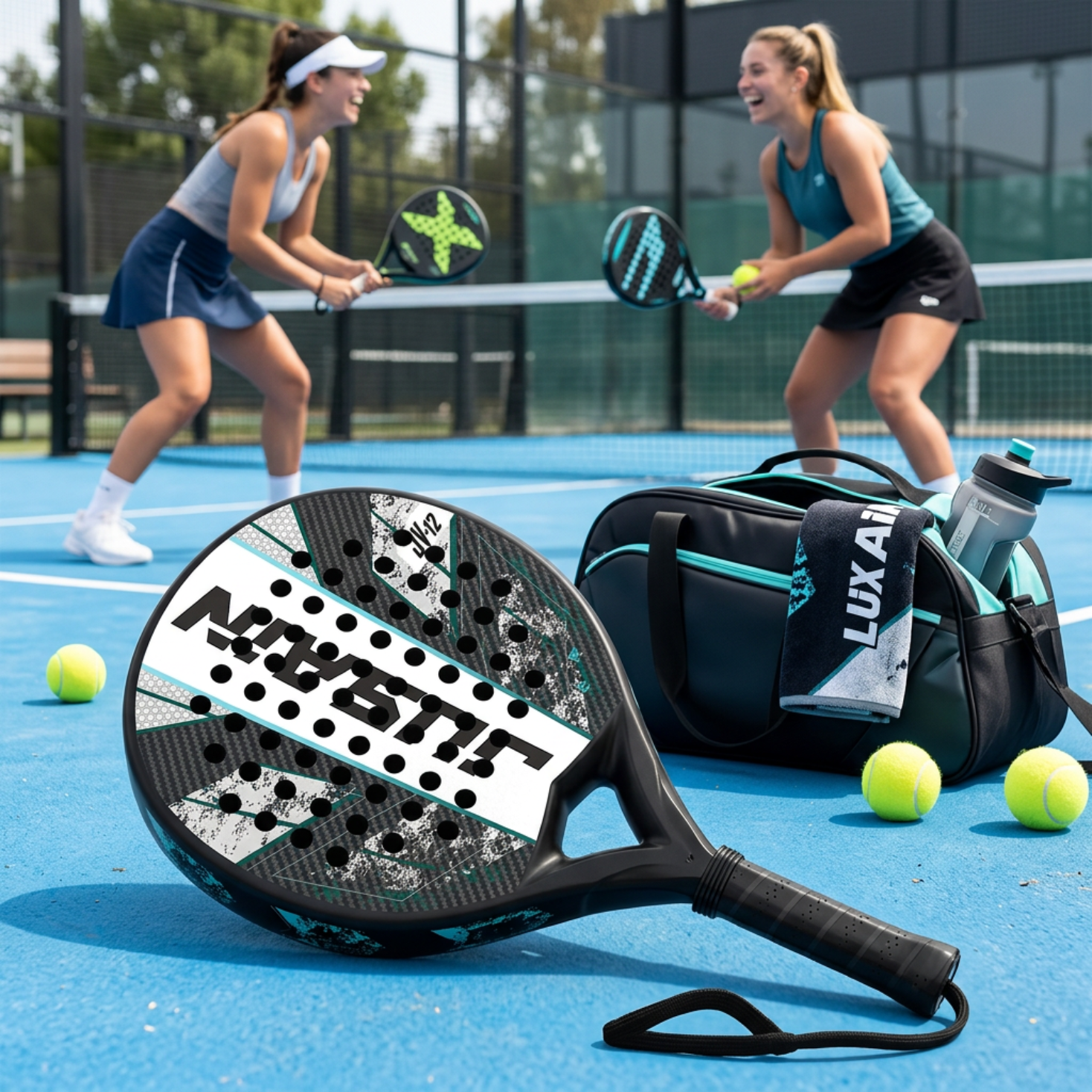 Defensive 40mm 3K Carbon Fiber Padel Racket - Black Teal – padel lifestyle
