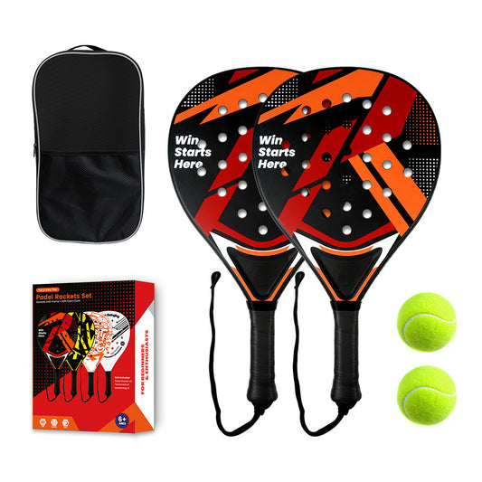 Black Red Padel Starter Set with 2 Rackets and 2 Balls product image by Kunvos