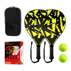 Black Yellow Padel Starter Set with 2 Rackets and 2 Balls product image by Kunvos
