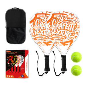 kunvos-kun-pad-set-ow-2r2b Orange White Padel Starter Set with 2 Rackets and 2 Balls product image by Kunvos